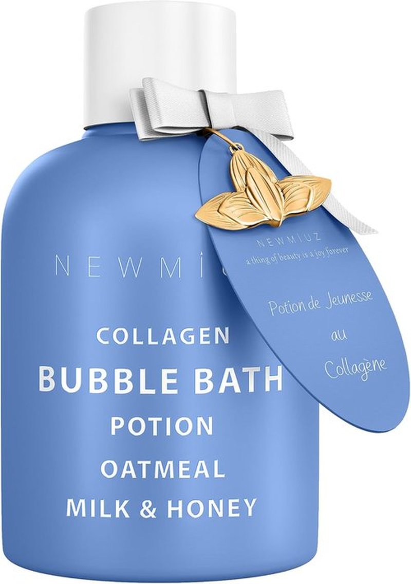 Skiennix Collagen Bubble Bath - Long-Lasting Foam with Oatmeal, Milk & Honey | Moisturizing Spa Gift for Relaxation
