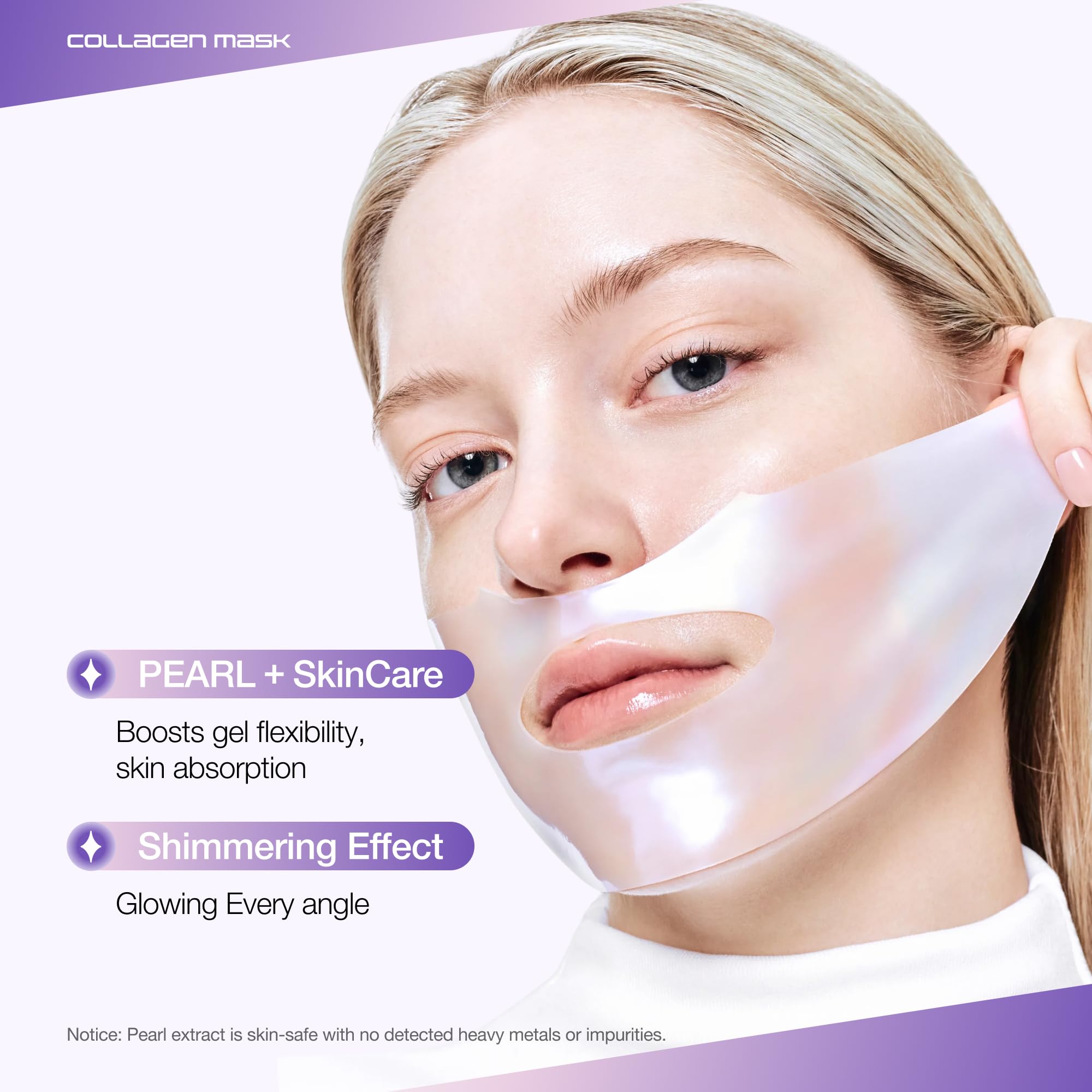ANUA Vita Collagen Mask, Hydrogel Face Mask for Cooling & Skin Firmness, Dullness Care with Vitamin C, Radiant Glass Skin Effect, KPop Demon Hunters, Korean Skincare (4ea)