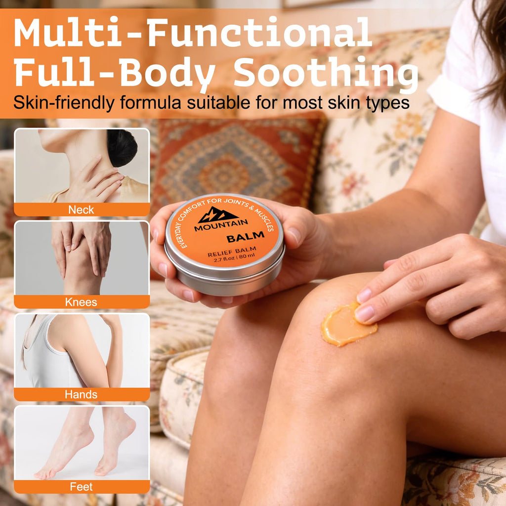 2PCS Mountain Relief Balm, Soothing Gel Cream for Knee, Foot, Back & Joint Relief, Fast Absorbing, Non-Greasy Formula 2.7fl oz
