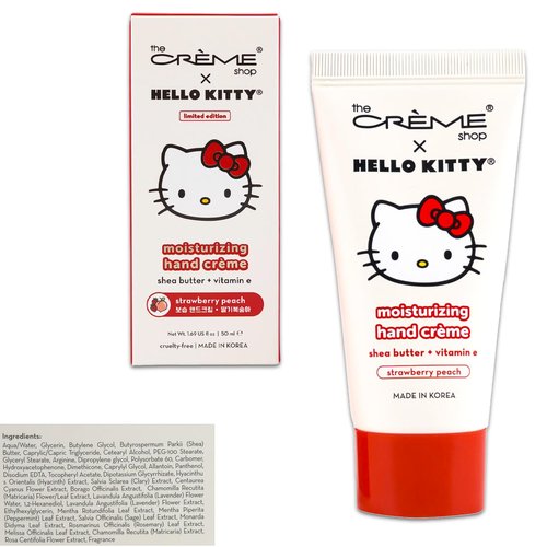 The Creme Shop x Hello Kitty Hand Lotion Pack - Bundle with 1.69 Oz The Creme Shop x Hello Kitty Lotion Scent Strawberry Peach Plus Stickers | Hello Kitty Lotion Set