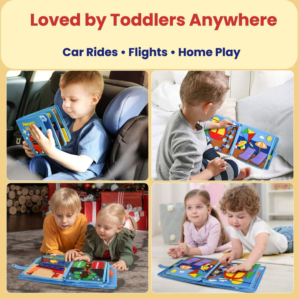 Bright Keiki Busy Book for 1 Year Old – Montessori Busy Book for Toddlers 1–3 – Passport to Fun Travel Activity Book