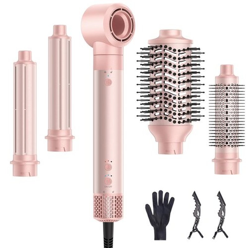 HydraStyl 5 in 1 Hot Air Styler, Hair Dryer Brush with Auto Wrap Curler, 110,000 RPM High-Speed Blow Dryer Styler, Frizz-Free Styling for All Hair Types-Straight, Wavy & Curly, No Heat Damage, 1200W