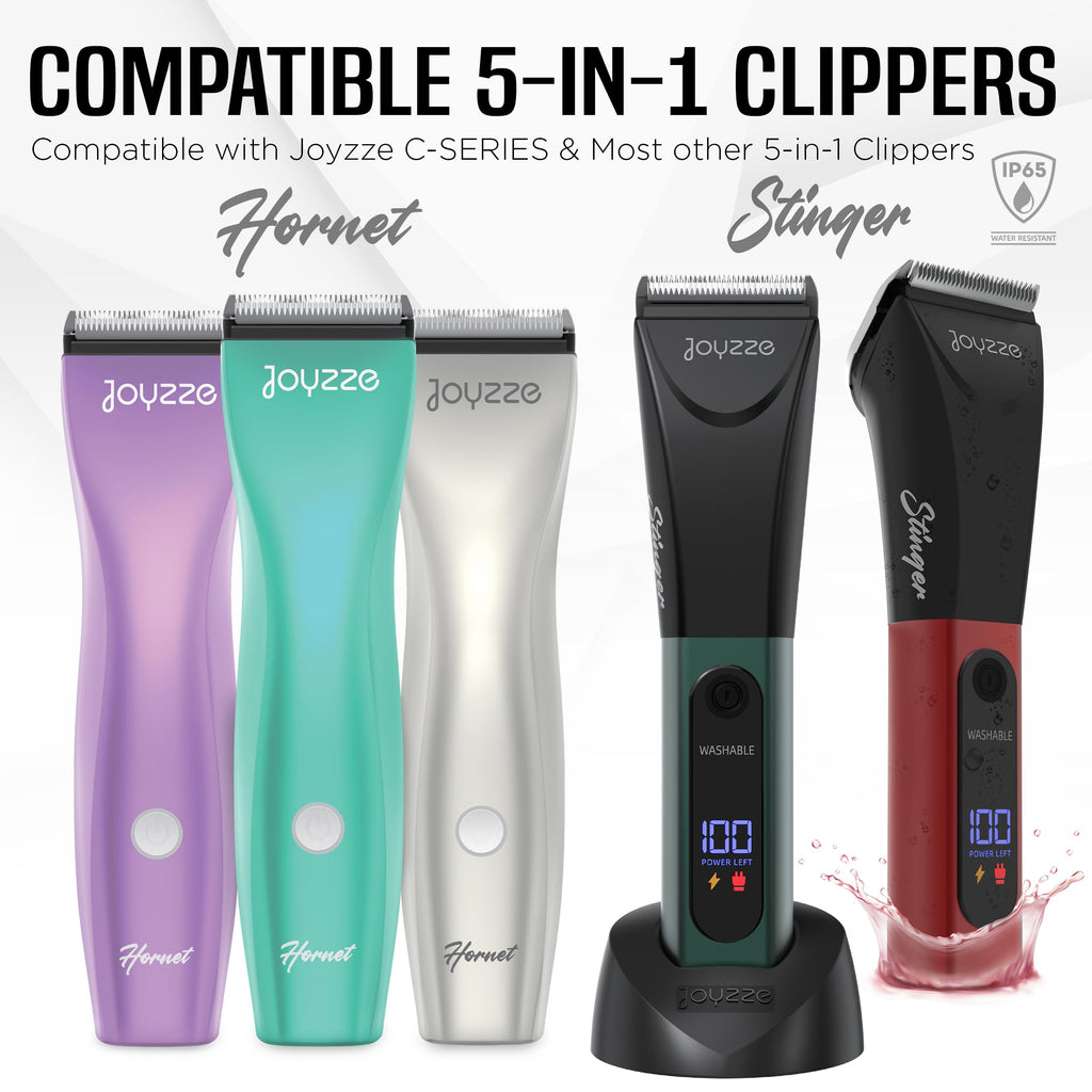 JOYZZE Pet Clipper Comb Set – Stainless Steel Attachments for 5-in-1 Detachable Blades – Guide Combs for Dog & Cat Grooming – Not for A5 Style Clippers