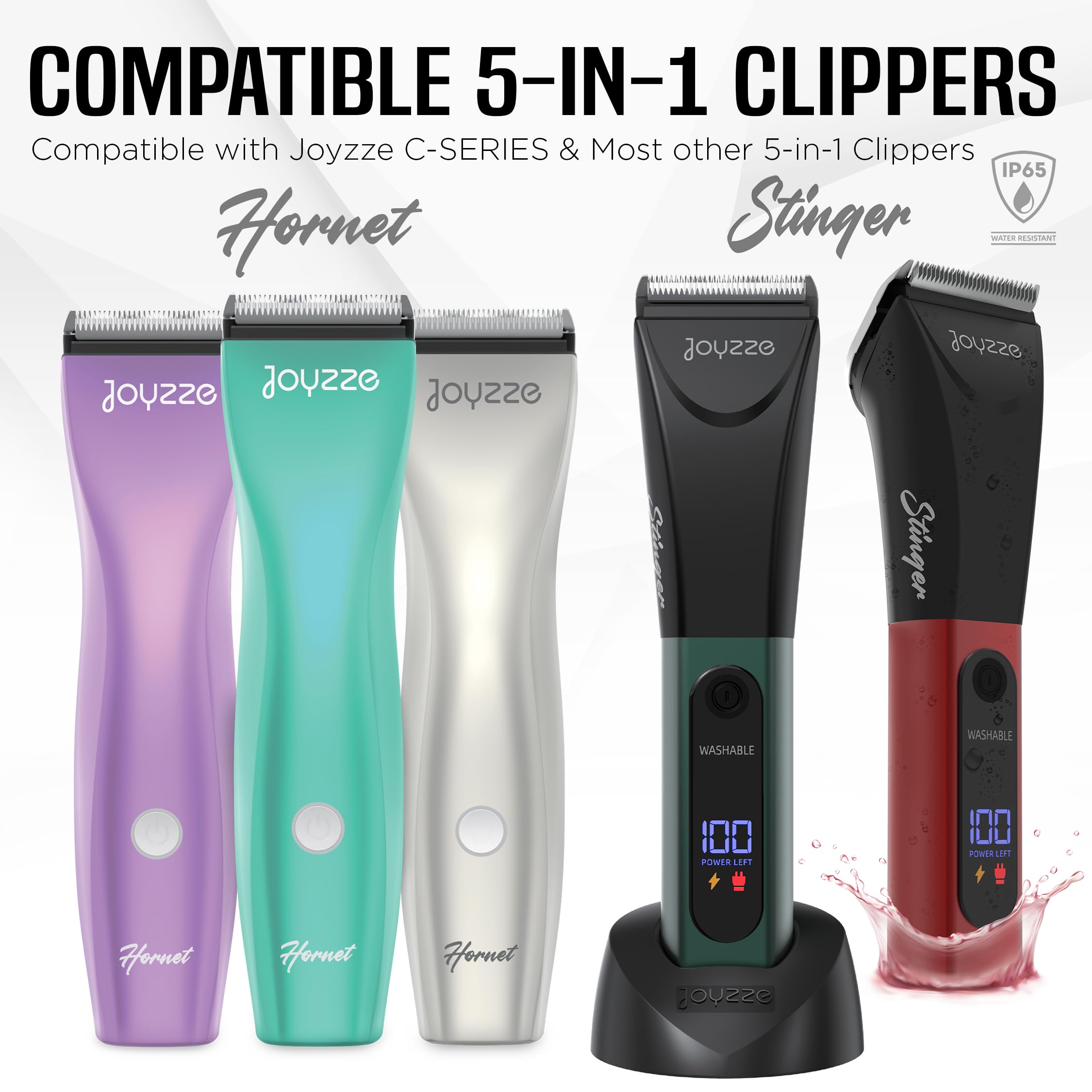 JOYZZE Pet Clipper Comb Set – Stainless Steel Attachments for 5-in-1 Detachable Blades – Guide Combs for Dog & Cat Grooming – Not for A5 Style Clippers