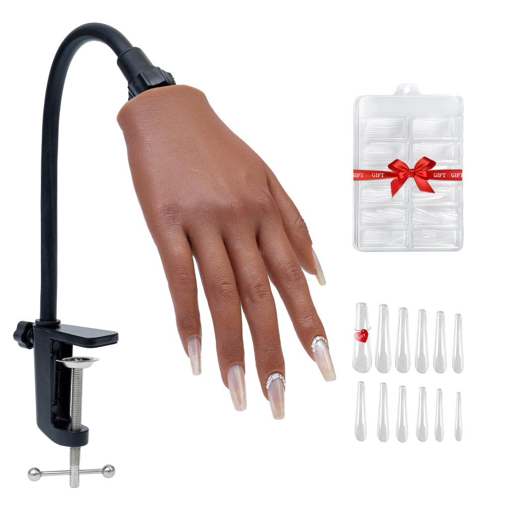 Veikmv Practice Hand for Acrylic Nails,Professional Mannequin Training Hand with Flexible Fingers for Acrylic Nails,Gel Polish & Nail Art,Complete Practice Kit for Manicure Beginners
