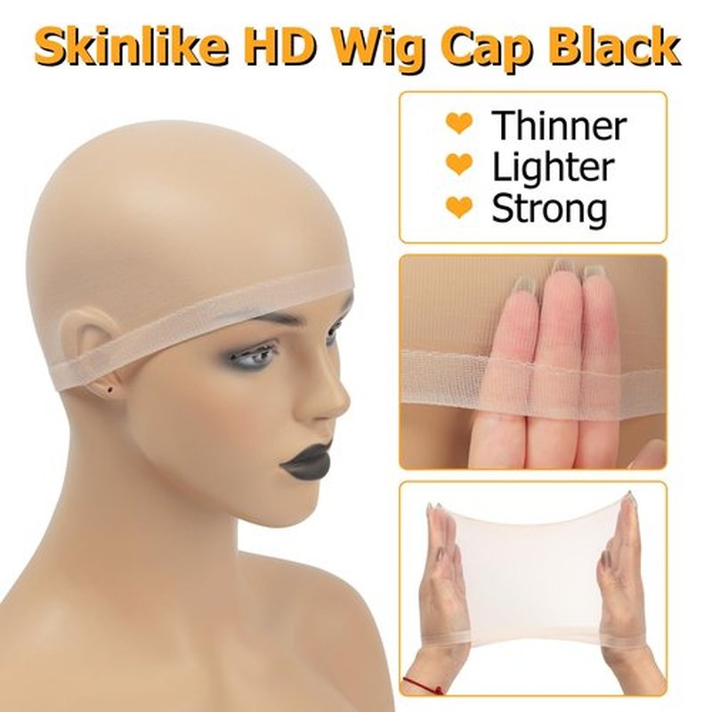 BEEOS Nude SKINLIKE HD Wig Cap, 24 Pieces Invisible and Sheer Breathable Ultra-thin Stretchy Stocking Caps for Lace Front Wigs, Bald Cap for Women