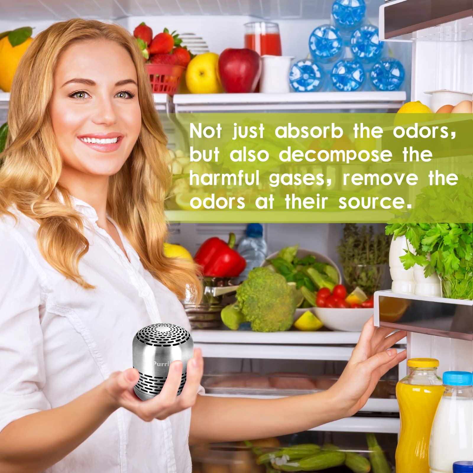Purriko Refrigerator Deodorizer,Lasts up to 10 Years,Refrigerator Odor Eliminator,Fridge Deodorizer,More Effective Than Baking Soda Bamboo Air Purifying Bags