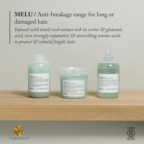 Davines MELU Shampoo - Elasticizing Anti-Breakage Formula for Long, Damaged Hair | 8.45 Fl Oz