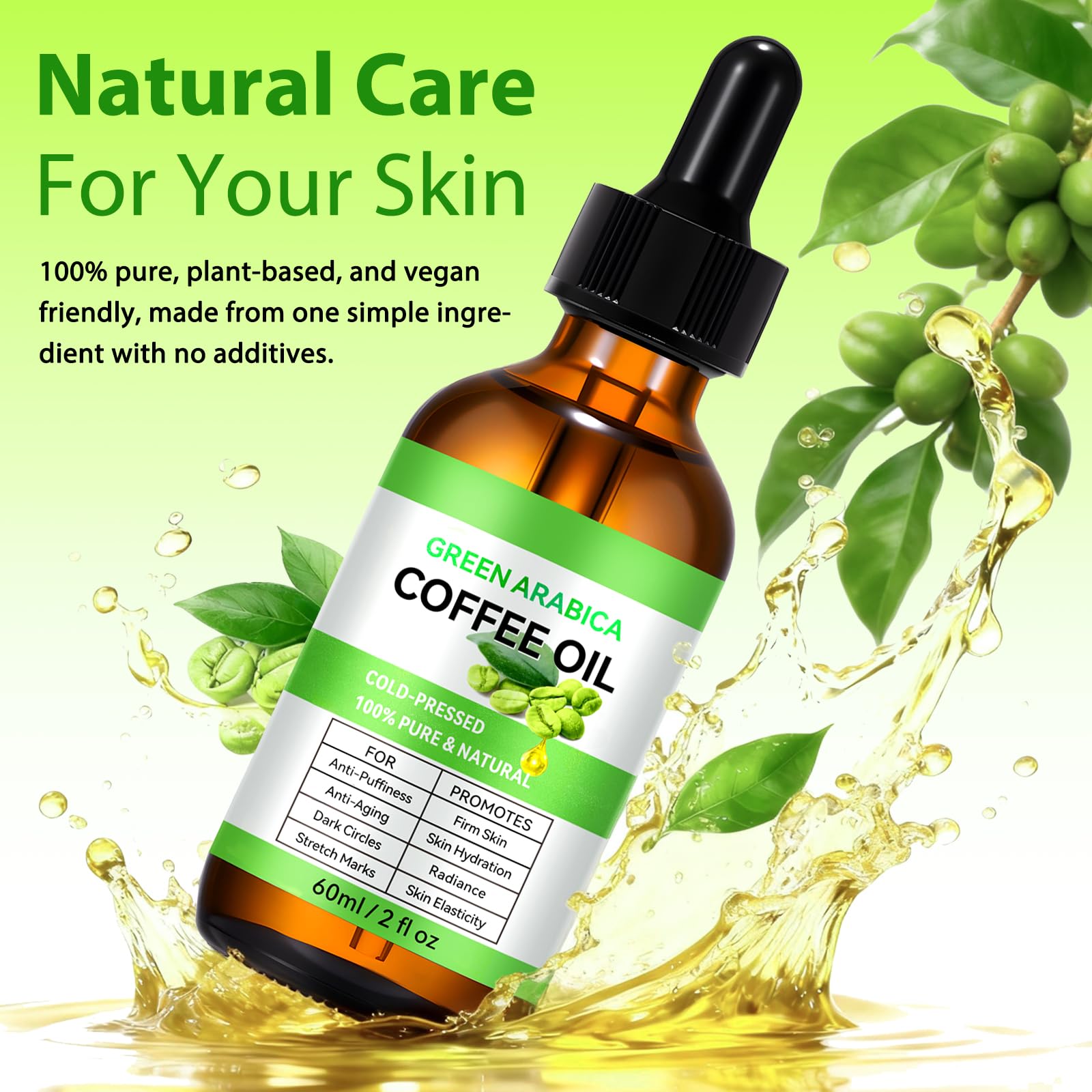 Moulis Coffee Essential Oil, Coffee Oil for Skin, Green Coffee Bean Oil for Face & Hair Growth, Cellulite, Reduces Puffiness, Dark Circles, Stretch Marks, Skin Tightening, Cold-Pressed, 4 Fl Oz