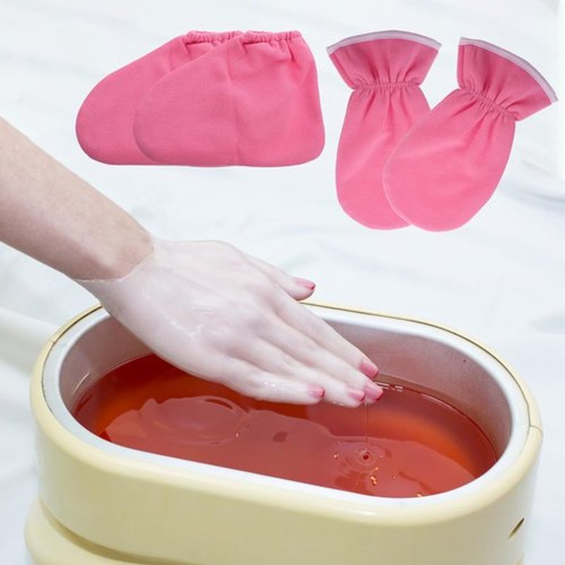 FOMIYES Paraffin Wax Gloves and Booties Set for Hand and Foot Care Heat Retention Covers for Moisturizing and Circulation Boosting Washable and Lightweight 12X6X0.4 Inches
