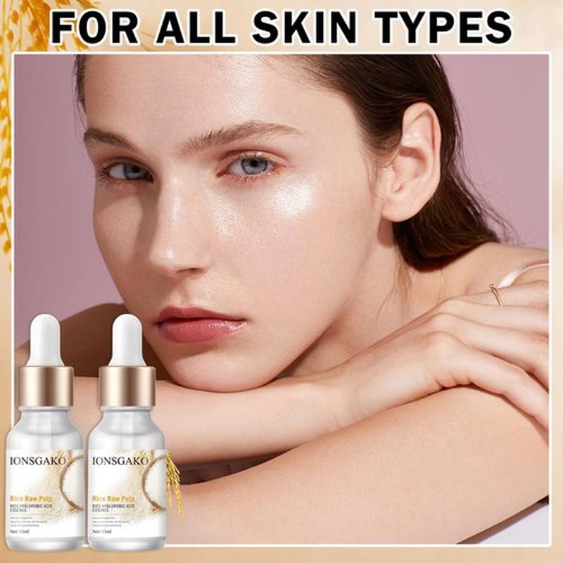 IONSGAKO Crema De Arroz para La Piel De Cara Y Cerrar Los Poros Quitar Manchas White Rice Serum for Face Essence Deep Moisturizing Nourishing Suero Crema Para Las Manchas En De La Cara(2PCS)