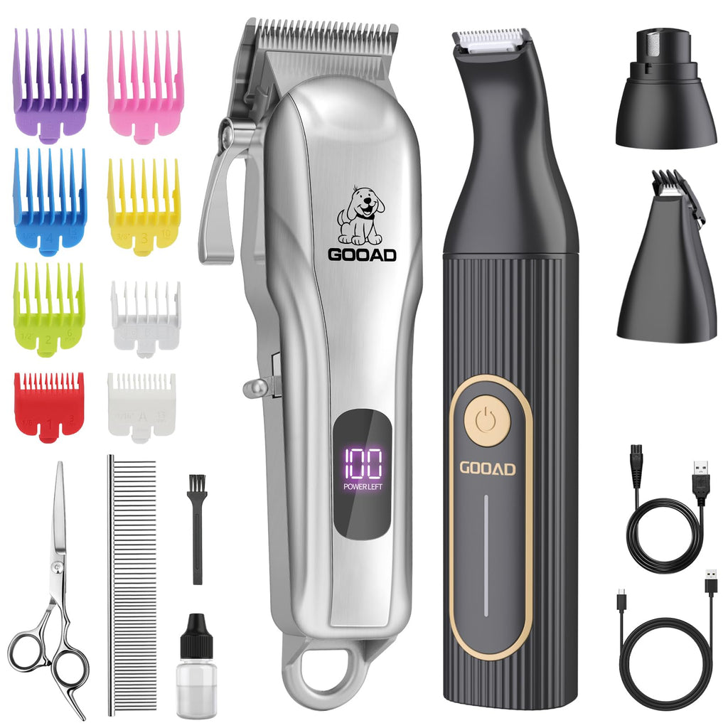 Dog Clippers Grooming Kit with Paw Trimmer for Thick/Matted/Knotted/Hair