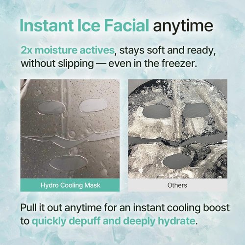 NDP Collagen Cica Cooling Hydrogel Face Mask - Soothing Ice Mask for Puffiness Relief | Vegan Collagen & Centella (4 Sheets)
