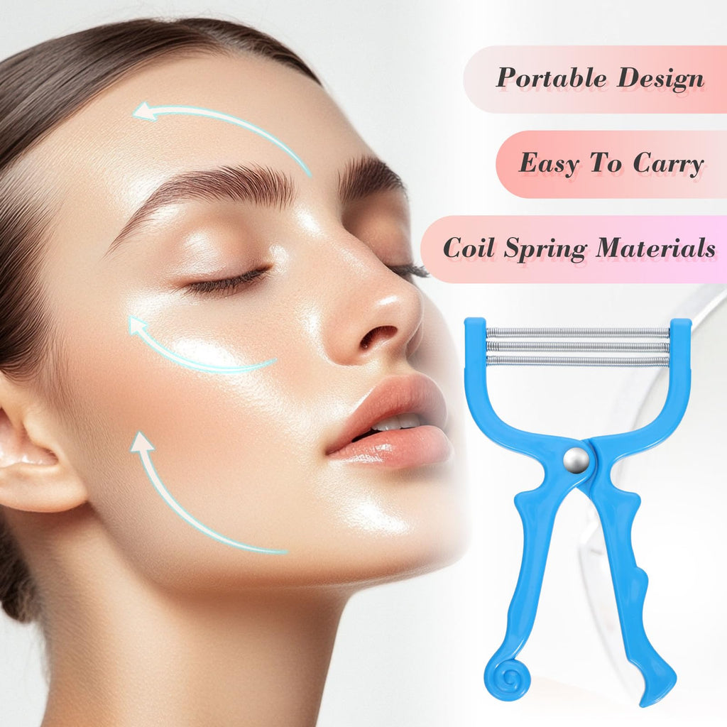 Beavorty Face Hair Remover Spring Threading Tool Portable Facial Hair Epilator for Women Manual Plucker for Forehead Cheeks Upper Lip Chin Lightweight Beauty Tool