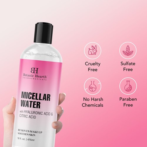 Botanic Hearth Micellar Water | Gently Cleanses, Makeup Remover With Dual|Phase Formula, Pack Of 2 (16 Fl Oz Each) | Suitable For All Skin Types