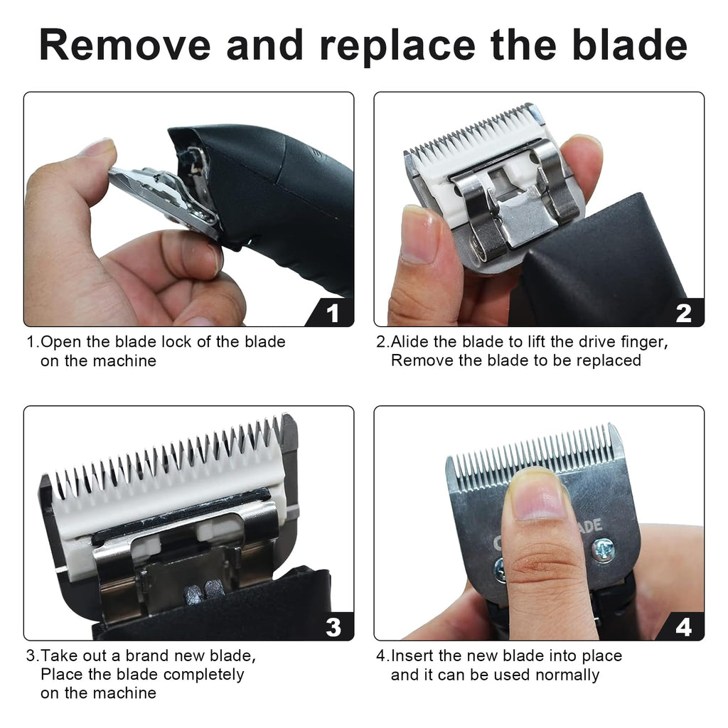 HONGNAL 0A Ceramic Carbon Injection Detachable 1.2mm Scissors Blade Compatible with Ainds, Oster A5, Wahl KM-10 and Other Series Clippers,Size 0A, 3/64 -Inchcut Length Chrome Plated（1.2mm）
