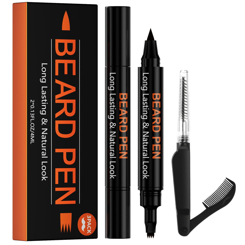 3-Pack Beard Pen Filler for Men, Waterproof & Sweat Proof