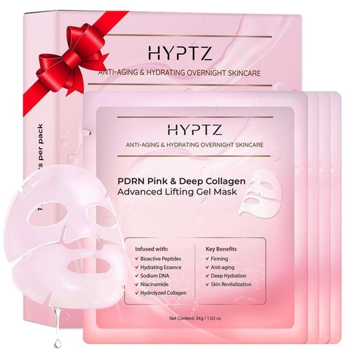realori Salmon DNA PDRN Collagen Face Mask – Korean Face Mask for Glass Skin – Collagen Face Masks Skincare Overnight Hydrogel – Firming, Hydrating Face Masks, Pink Collagen Mask 4-Pack
