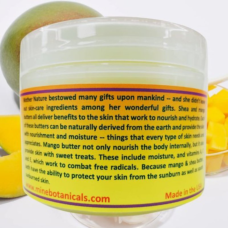 Mine Botanicals Whipped Body Butter with Mango Butter 8 oz, Moisturizing, Nourishing