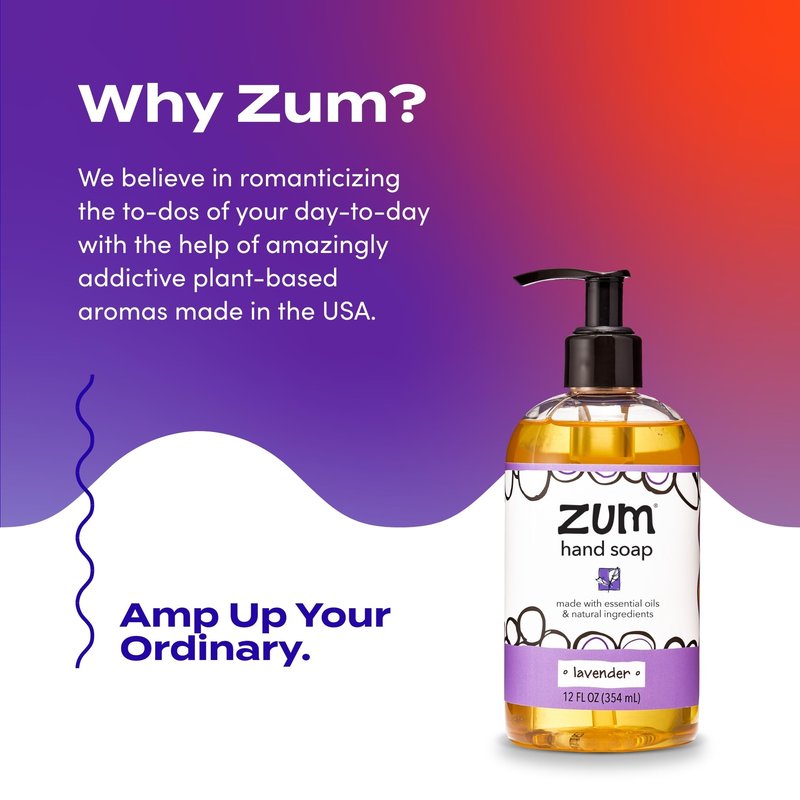 Zum Indigo Wild Hand Soap - Natural Liquid Hand Soap - for Bathroom & Kitchen - Lavender Scent - 12 oz (4 Pack)