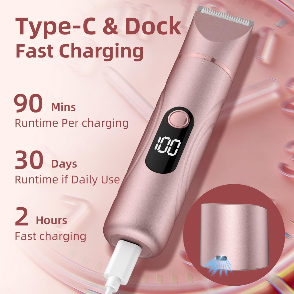 Bikini Trimmer for Women, Nose Hair Trimmer, Painless Electric Razor, Smooth Facial Hair Remover, Body Hair Trimmer for Legs and Armpit