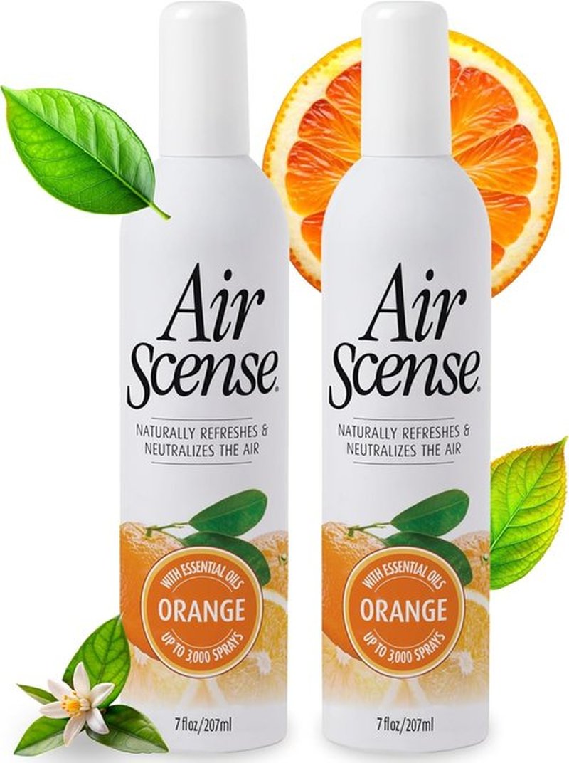 Air Scense Air Freshener - Natural Orange Essential Oil Room Spray | 7 fl oz (2-Pack) for Home & Bathroom