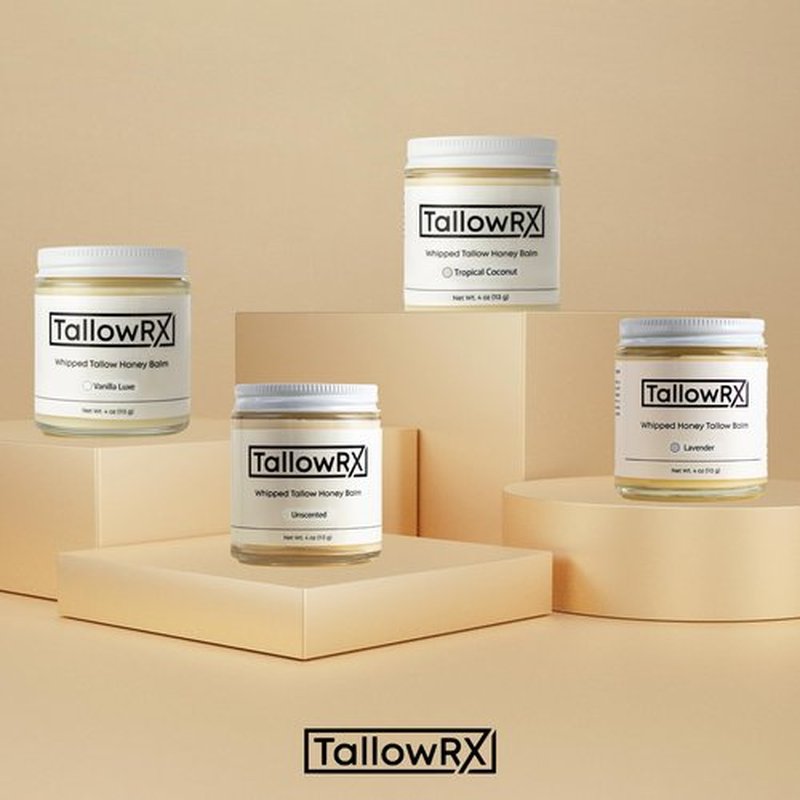 100% Grass-Fed Beef Tallow for Skin – Whipped Tallow Honey Balm, Pure & Organic Moisturizer for Face & Body with Manuka Honey, Jojoba & Calendula – Deep Hydration & Soothing (4 oz, Vanilla Scented)