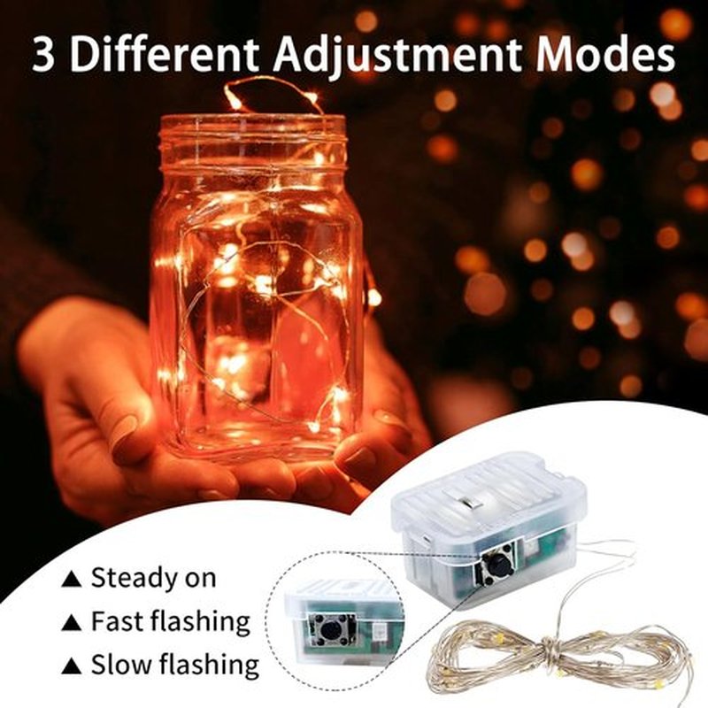Skiennix 20 LED Fairy Lights - 7Ft Twinkle String Lights | Battery Operated & Waterproof for Parties, Weddings, and Holidays - Orange