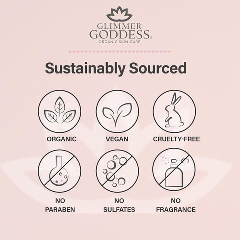 Glimmer Goddess Organic Whipped Body Butter - Hydrating Moisturizer with Shea & Cocoa Butter | Lavender & Lemon, 8oz