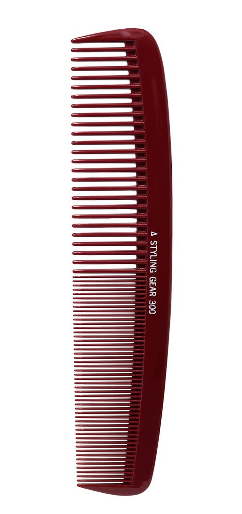 Styling Gear No. 300 Large Comb - 8.5" Specialty Hair Styling & Cutting Comb for Barbers and Stylists, Burgundy 1 Pc.