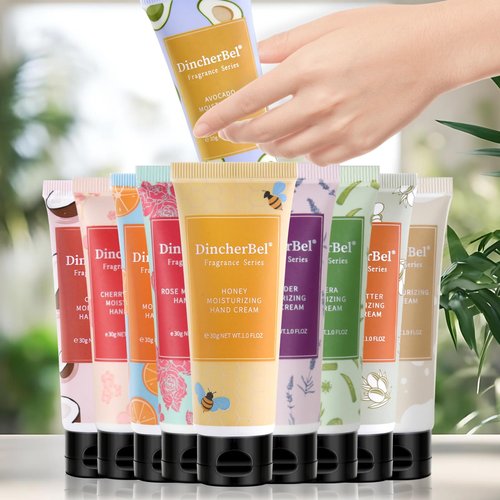 DincherBel 10 Pack Hydrating Hand Cream Set- Travel Size Non-Greasy Hand Lotion Set for Dry Skin, Instant Moisturizing Fragrance Hand Cream for Women, 1.0 oz/30 ml