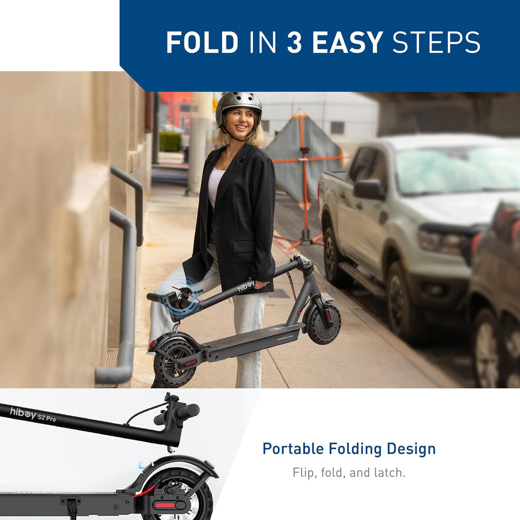 Hiboy S2 Pro Electric Scooter, 500W Motor, 10" Solid Tires, 25 Miles Range