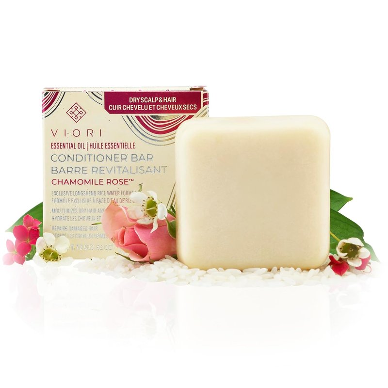 Viori Chamomile Rose Conditioner Bar - All-Natural, Organic Formula with Rice Water | Eco-Friendly Size