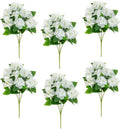 Nearly Natural 14-Inch UV Resistant Artificial Hydrangea Bush - Indoor/Outdoor Set of 6