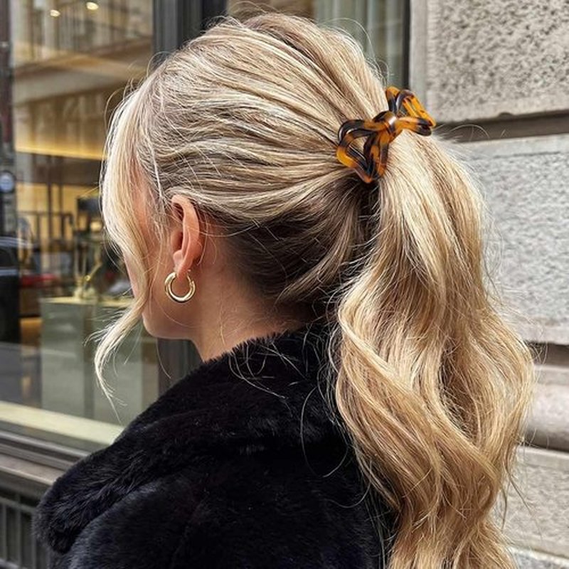 CAKURE Bow Hair Ties Tortoise Shell Ponytail Holder Bow Hair Accessories for Women and Girls (Pack of 2)
