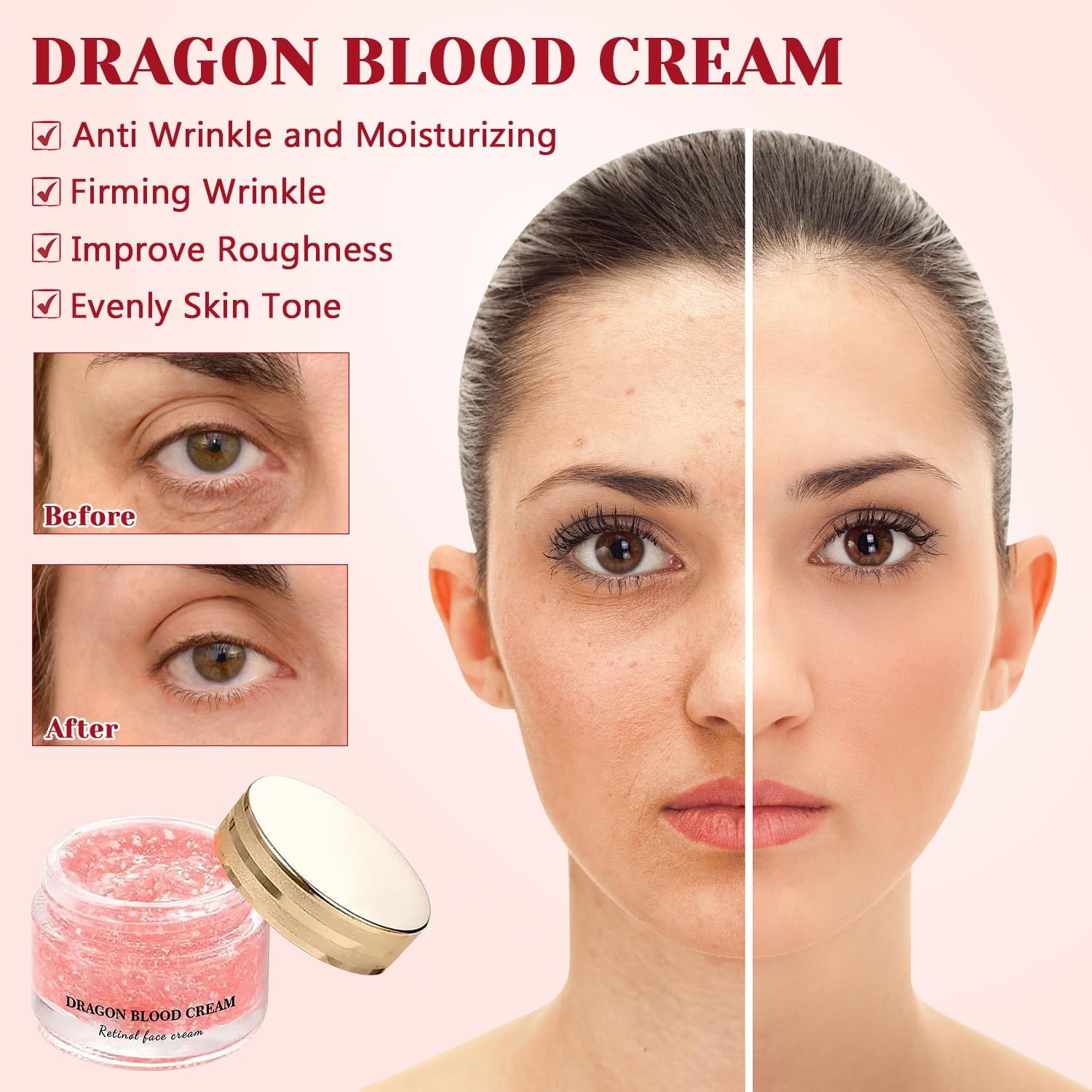 Dragons Blood Easy Cream, Retinol & Plant Extract Dragon Blood Cream, Moisturizer Nourishing Rejuvenating Cream (2pcs)
