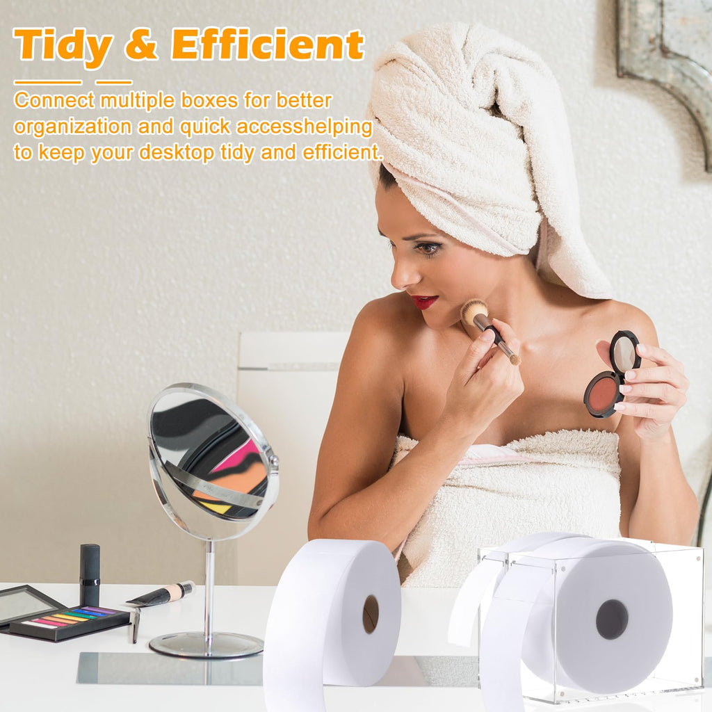 200 Pcs Non-Woven Wax Strip 2.8" X 44 Yards Pre-Cut Wax Strips with Acrylic Holder 1 Roll Epilating Wax Strips Waxing Paper Sheets for Body Legs Lint-Free Air Removal Paper for Home Professional Salon