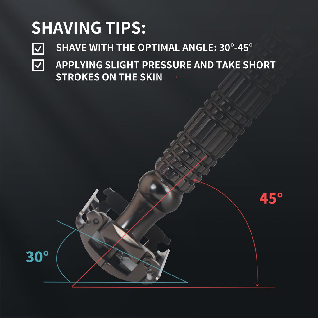 Gearhub Butterfly Double Edge Safety Razor Reusable Stainless Metal Wet Shaving Razor with 10 Swedish Platinum Blades for Men Women Barber Bikini Armpit Hair, Matte Black GR179