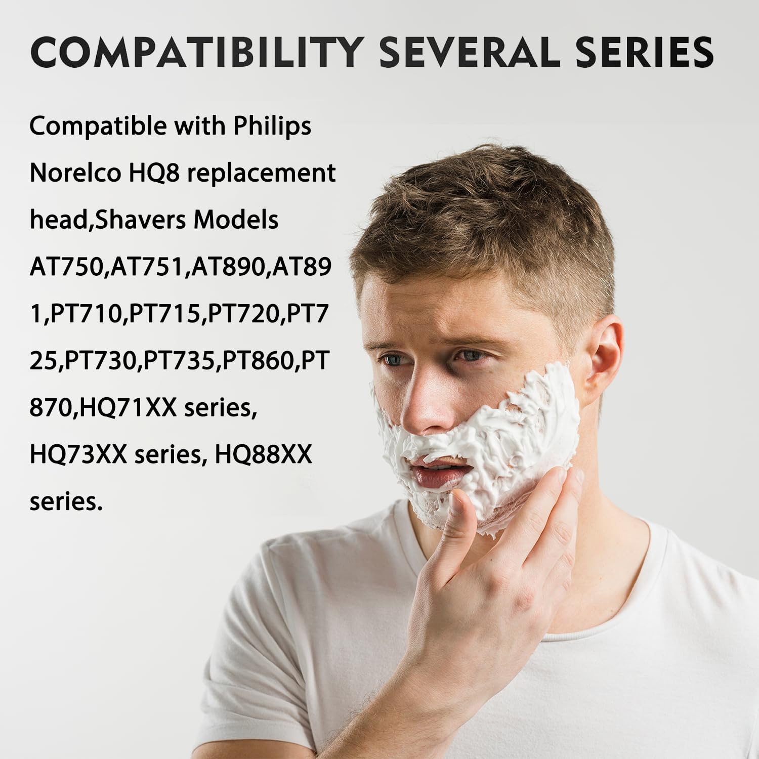 9 Pack HQ8 Replacement Heads Compatible with Philips Norelco Aquatec Shavers, HQ8 Blades for Razor PT720 AT750 AT890 PT730 HQ71XX HQ73XX Series