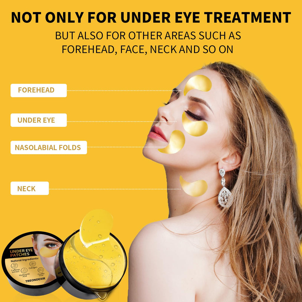 Under Eye Masks for Dark Circles and Puffiness 70PCS, Under Eye Patches for Puffy Eyes Treatment, Under Eye Gel Pads w/ Seaweed, Aloe Vera, Peptides for Eye Bags Treatment, Eye Mask Patches Skincare