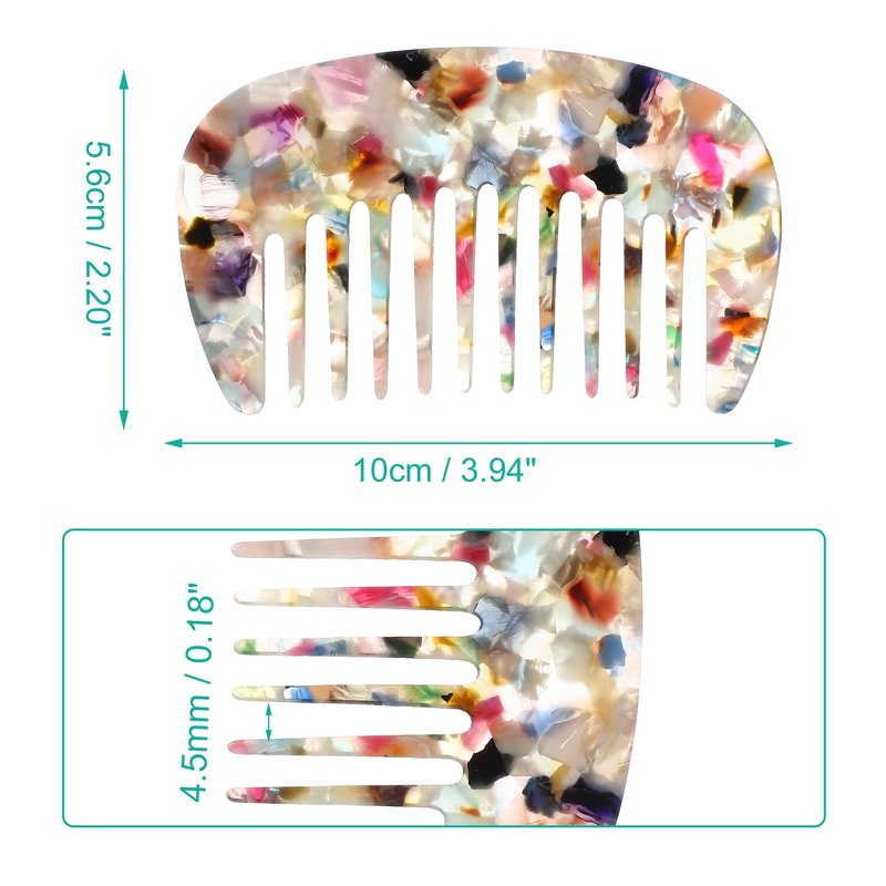 VOCOSTE Mini Hair Comb Wide Tooth, Anti-Static Pocket Size Comb for Thick, Curly Hair, Hair Care, Detangling Comb, for Wet and Dry, Multicolor