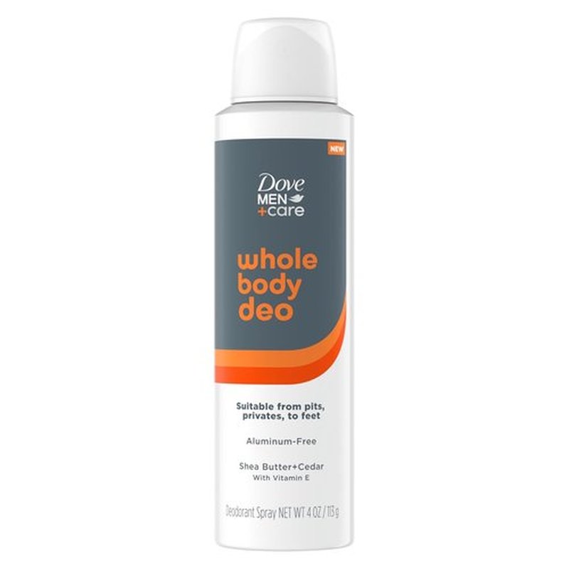 Dove Men+Care Aluminum-Free Deodorant Spray - Whole Body Protection with Shea Butter & Cedar | 4 oz