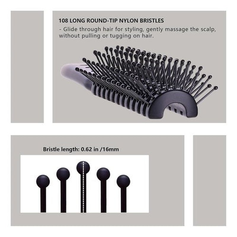 PERFEHAIR Vented Hair Brush - Lightweight Detangling & Quick Drying for Fine to Medium Hair | Travel-Friendly
