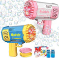 LUSJNGE Bubble Gun - 40-Hole Light Up Bubble Machine with 2 Refill Bottles | Fun Party Favors for Kids 1-8