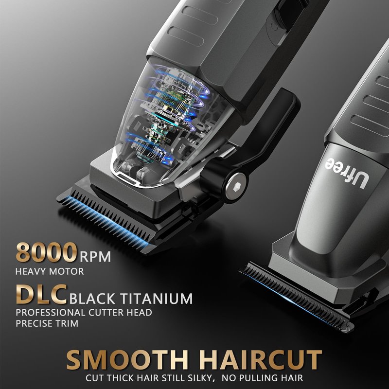 Ufree Professional Hair Clippers for Men with Bag, Mens Clippers and Trimmers Set, Barber Clippers Set, Electric Beard Trimmer, Gifts for Men, Gray