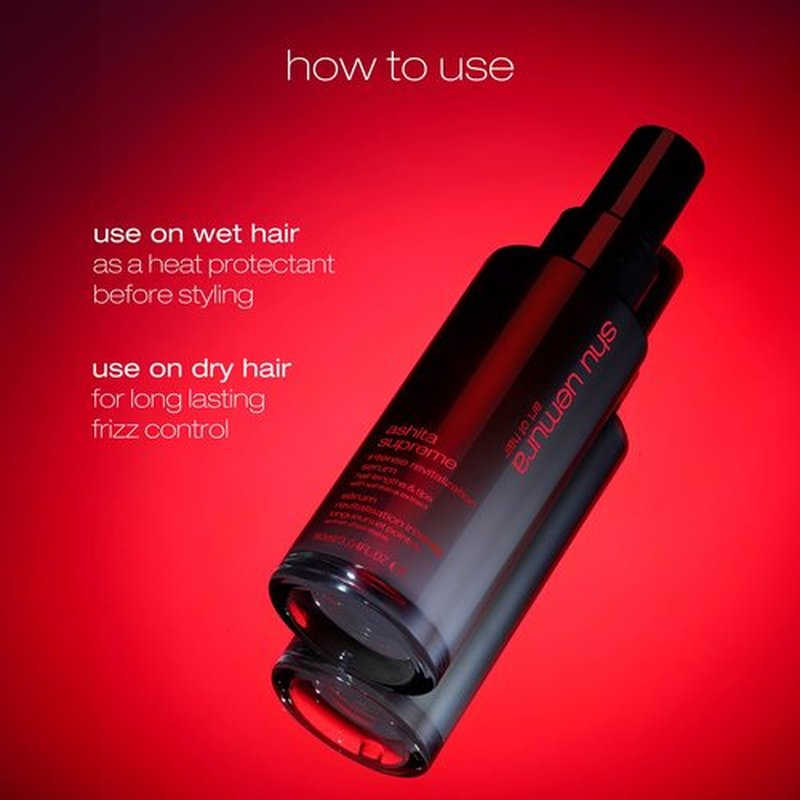 shu uemura art of hair Ashita Supreme Smoothing Serum - Adds Shine, Reduces Frizz, Strengthens Strands, Prevents Breakage, For All Hair Types, 3 Fl Oz