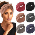 Extra Wide Headbands for Women, 7'' Large Cotton Like Turban Knotted Bandana Head Bands for Women Non Slip, Boho Headbands for Women's hair bands for women's hair 6 Pack