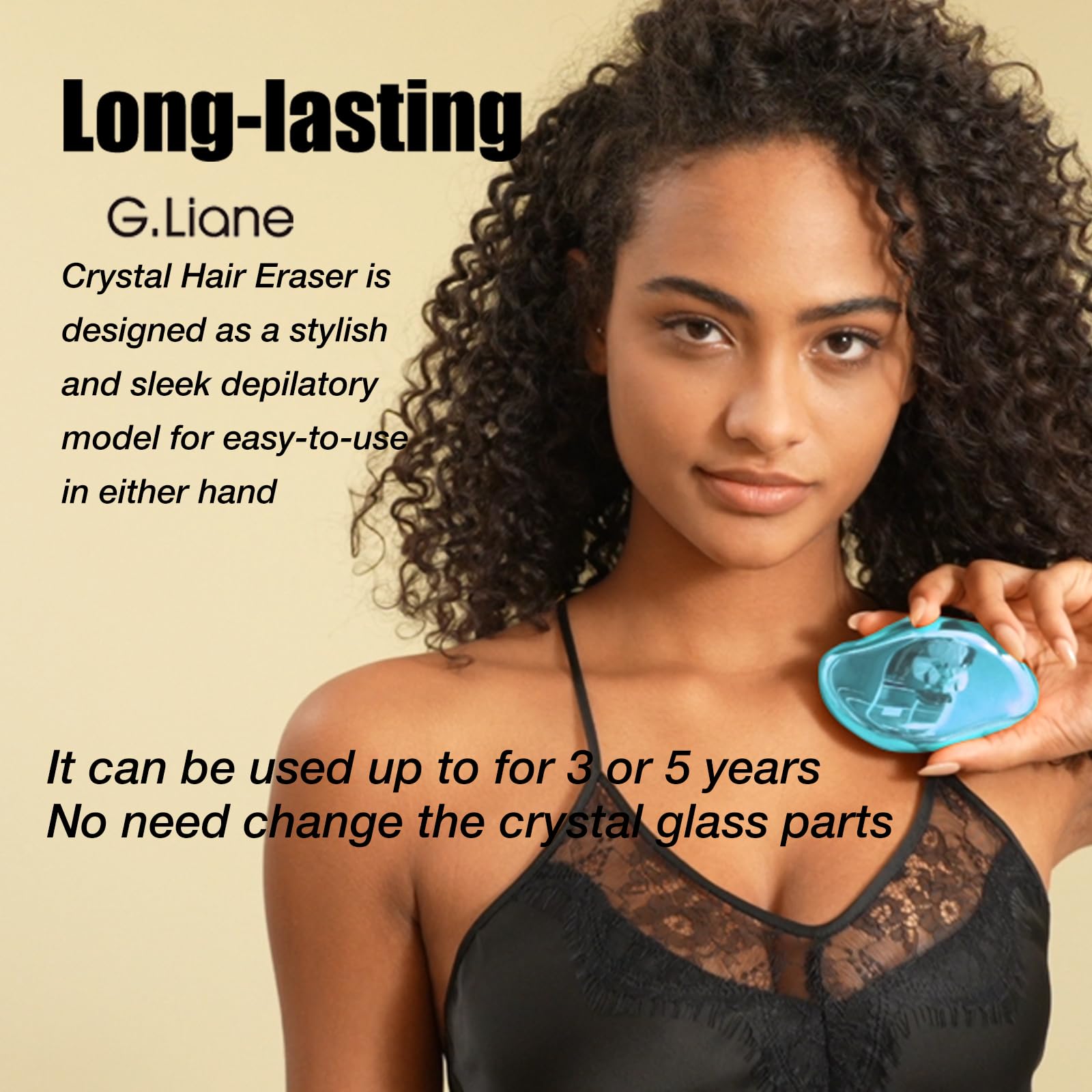G.Liane Crystal Hair Removal,Upgraded Painless Crystal Hair Remover,Nano Glass Hair Eraser Device and Skin Exfoliation,Epilator for Women and Men(Aqua)