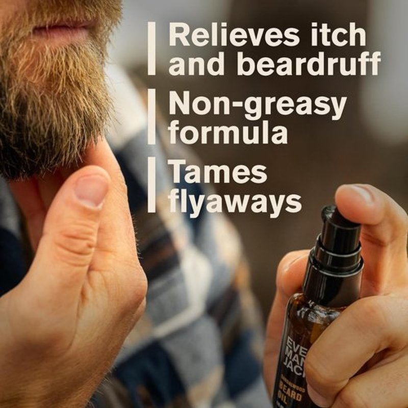 Every Man Jack Beard Oil - Aged Bourbon Fragrance for Deep Moisturization & Natural Shine - 1 fl oz