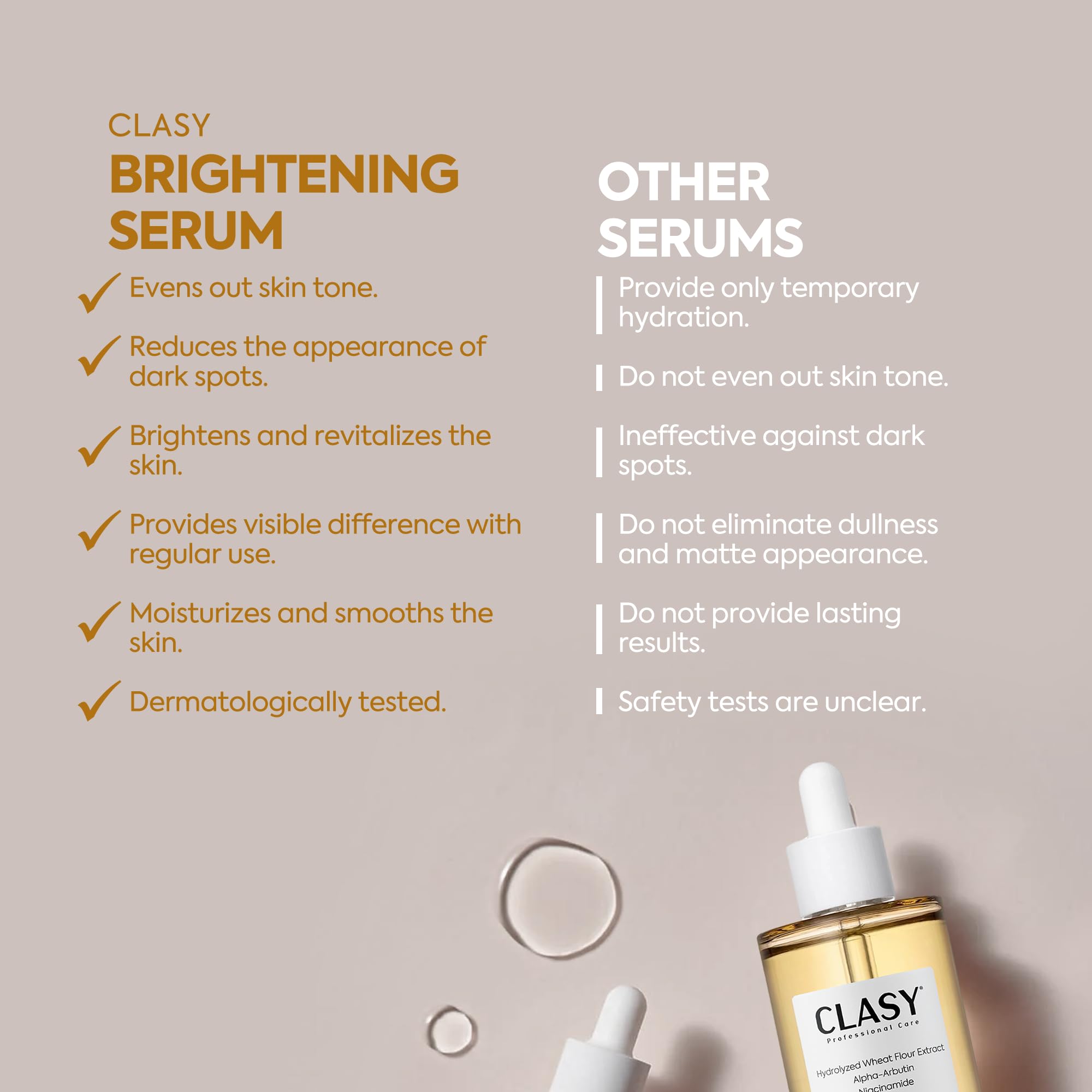 Clasy Care Radiance Boosting Facial Serum – Niacinamide, Alpha Arbutin & Hyaluronic Acid | Lightweight Hydrating Serum for a Fresh, Even-Looking Glow, 50 ml